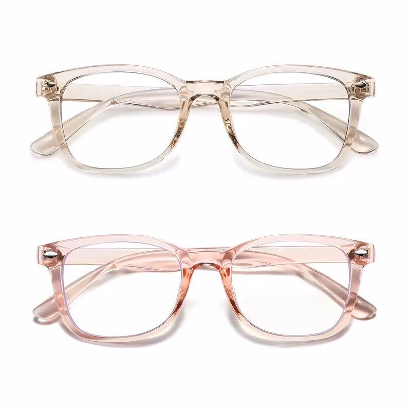 2 Pack Blue Light Blocking Glasses Rectangle Frame